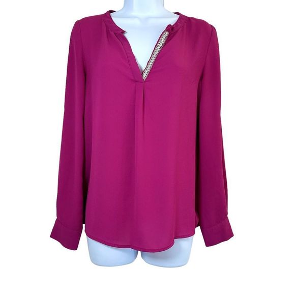 Under Skies from Anthropologie Long Sleeve V Neck Blouse Women’s Small - Picture 11 of 12